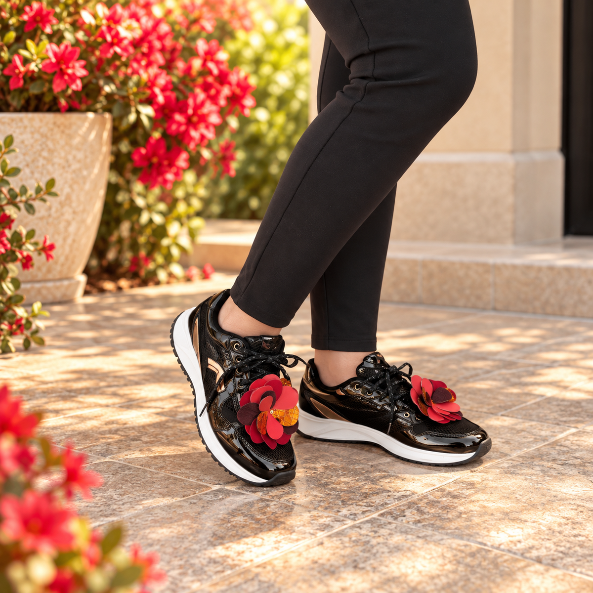 Red & Orange Leather Flower Sneaker Charms – REBEL BLOOM