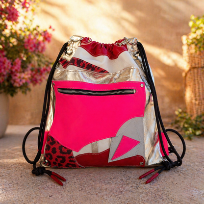 Colorful Italian Leather Convertible Backpack Shoulder Bag – One of a Kind