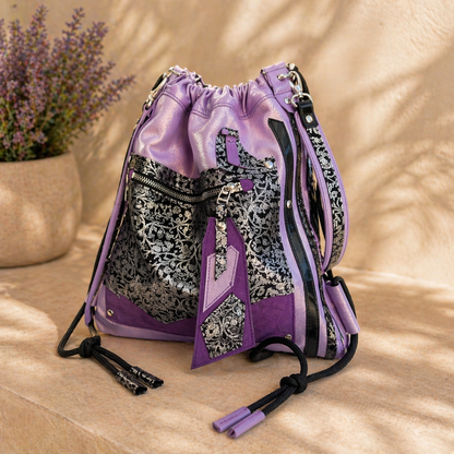 Purple Italian Leather Convertible Backpack – CITY NOMAD