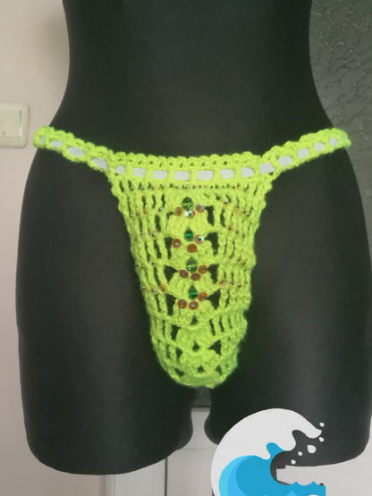 Sexy Man Thong XL Neon Green Thong For Men Erotic Underwear Men