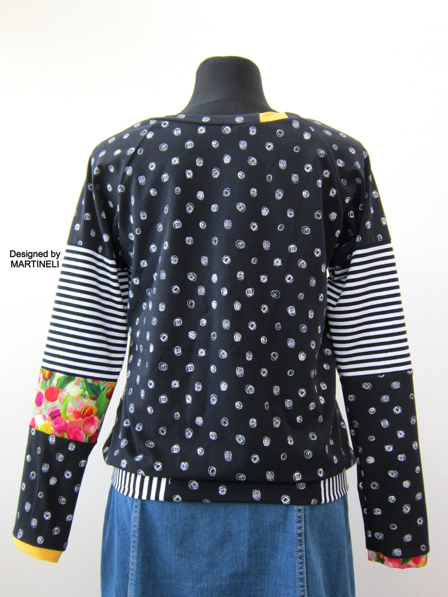 Long Sleeves T-Shirt Top for Women,M Striped Cotton Top