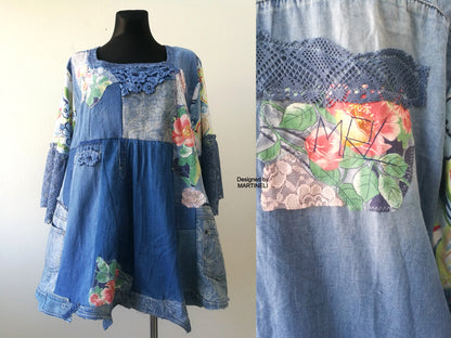 Plus Size Denim Shirt Dress,2XL Maxi Summer Blue Dress