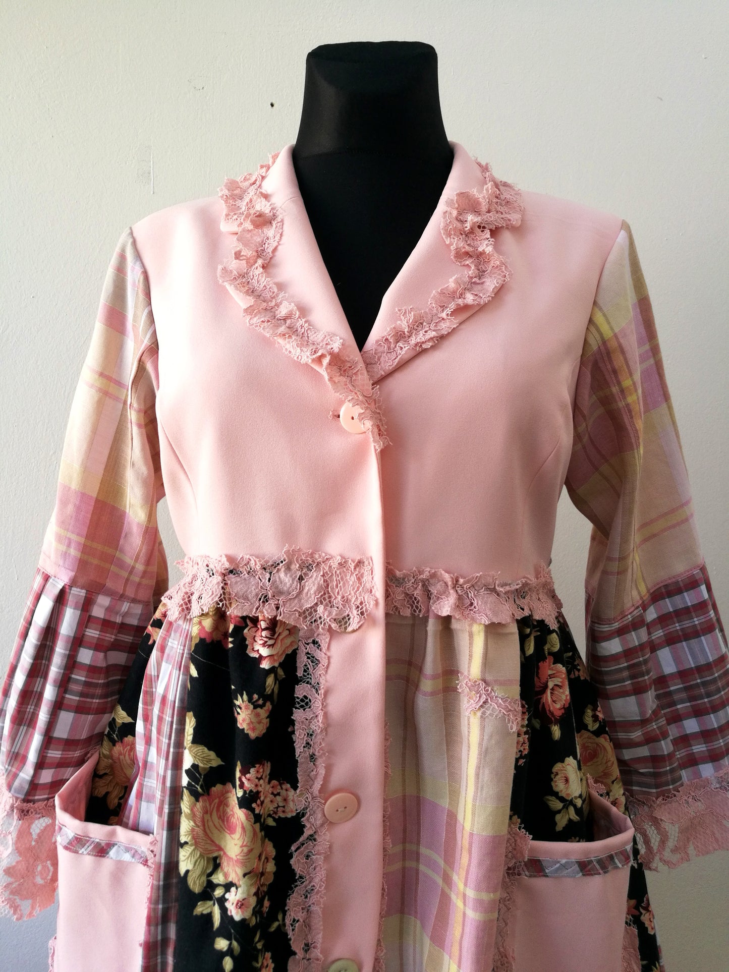 Pink Duster Dress,M/L Summer Jacket Dress