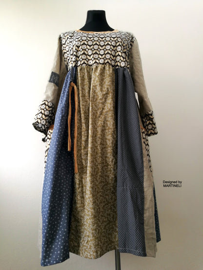 Plus Size Linen Dress,3XL Maxi Floral Dress