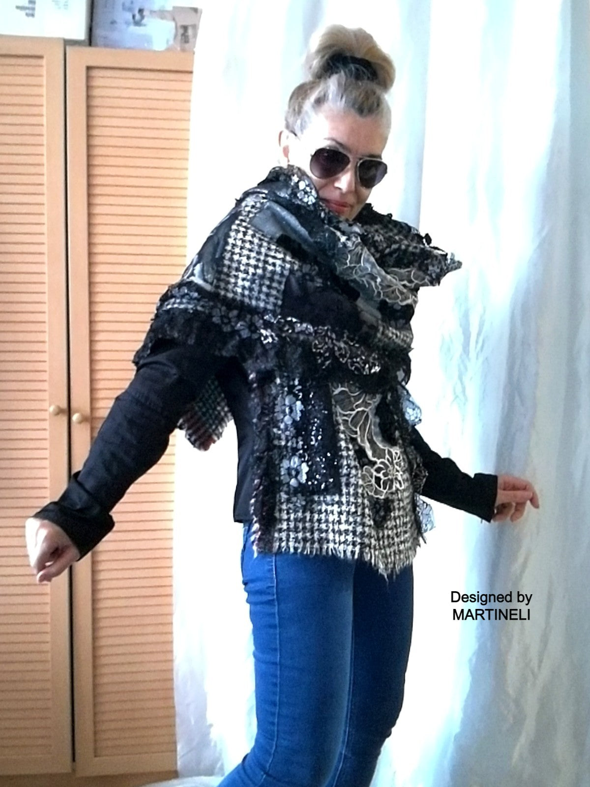 Long Knit Shawl,Embroidered Shawl Wrap,Warm Women`s Scarf