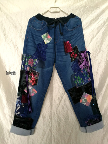 Plus Size Boho Chic Jeans XL/2XL Loose Gypsy Denim Pants