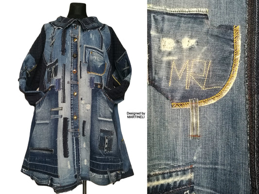 Plus Size Denim Jacket 3X/4X Boho Style Distressed Denim Jacket