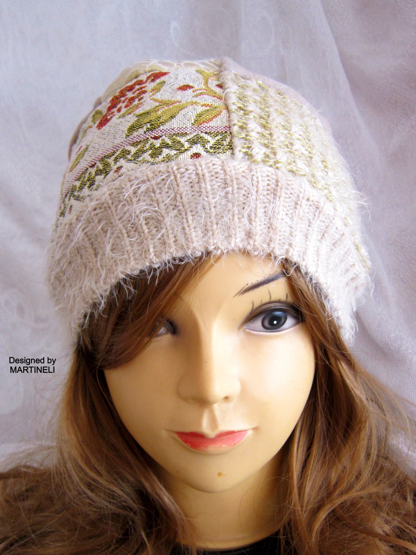 Beanies for Women,Beige Knit Hat,Warm Winter Hat for Women