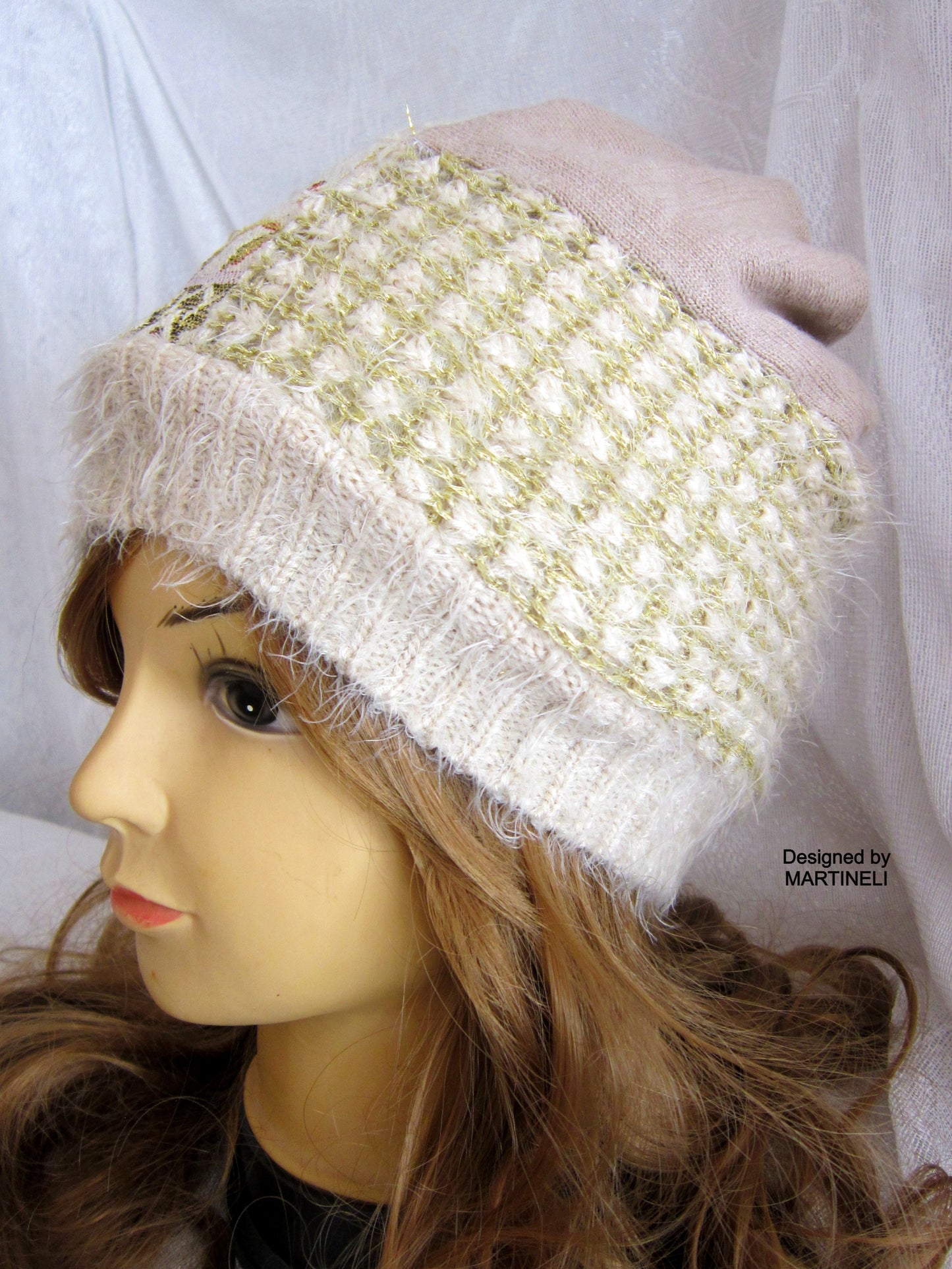 Beanies for Women,Beige Knit Hat,Warm Winter Hat for Women