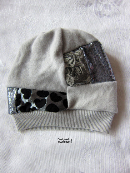 Gray Beanie Hat for Women,Warm Knit Beanie