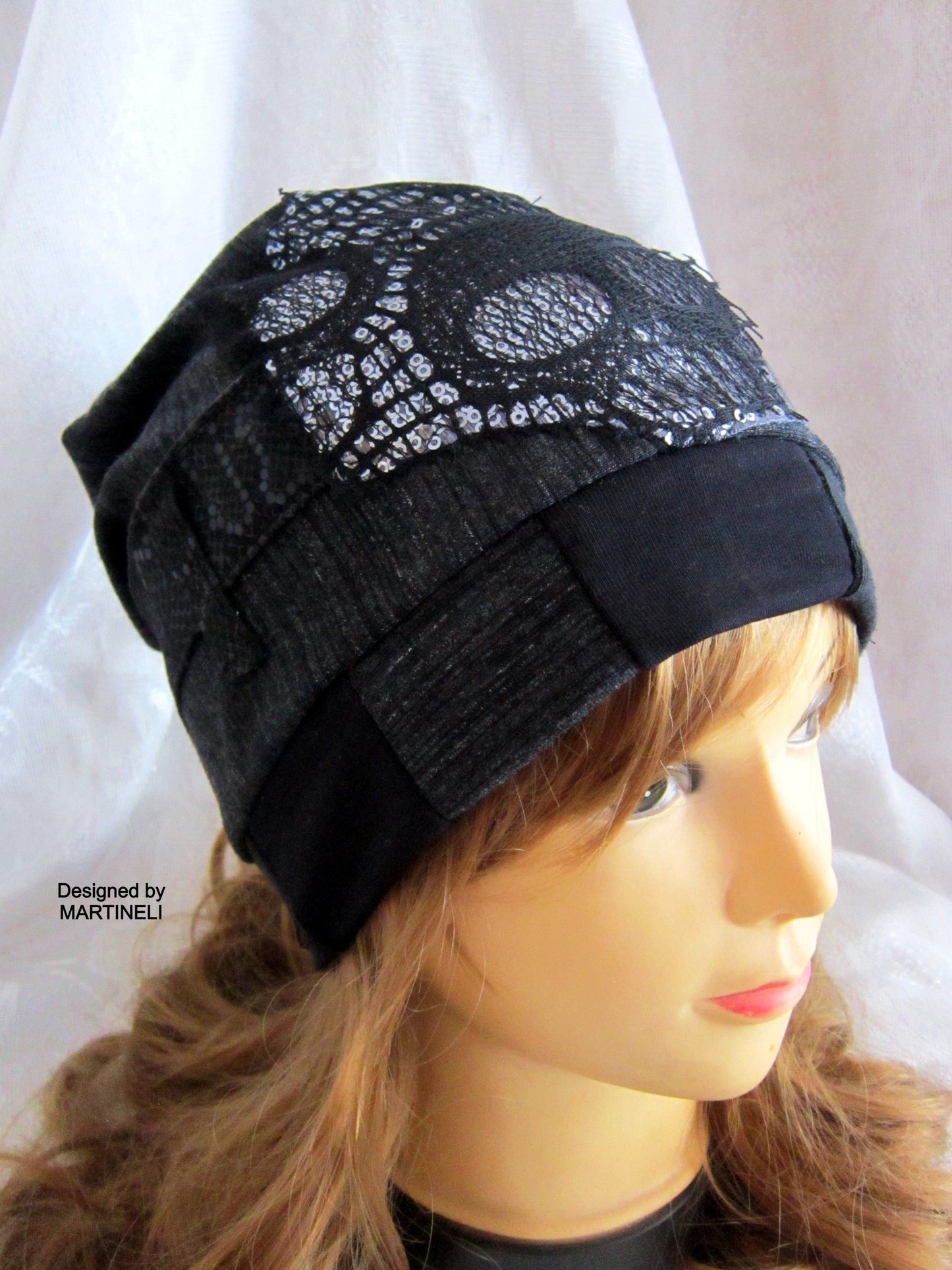 Beanie Hat for Women,Gray Skull Beanie Hat