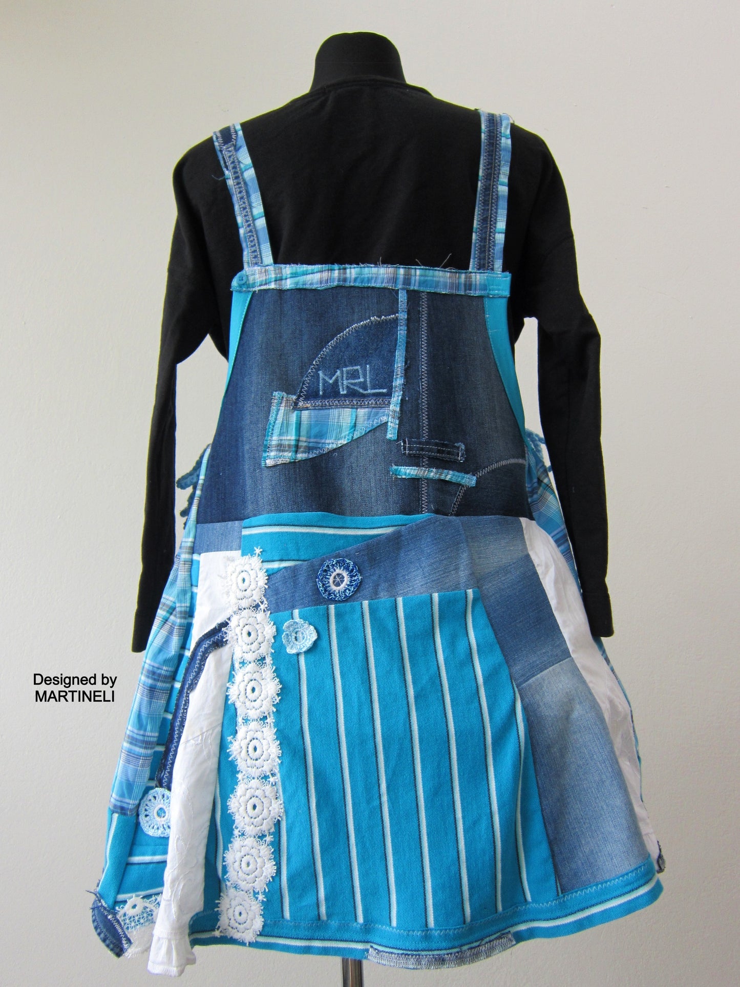 Plus Size  Denim Jumper Dress,XL/2XL Dungarees Dress