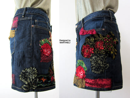 Women`s Denim Shorts,Summer Jean ShortsM/L Upcycled Clothing for Women