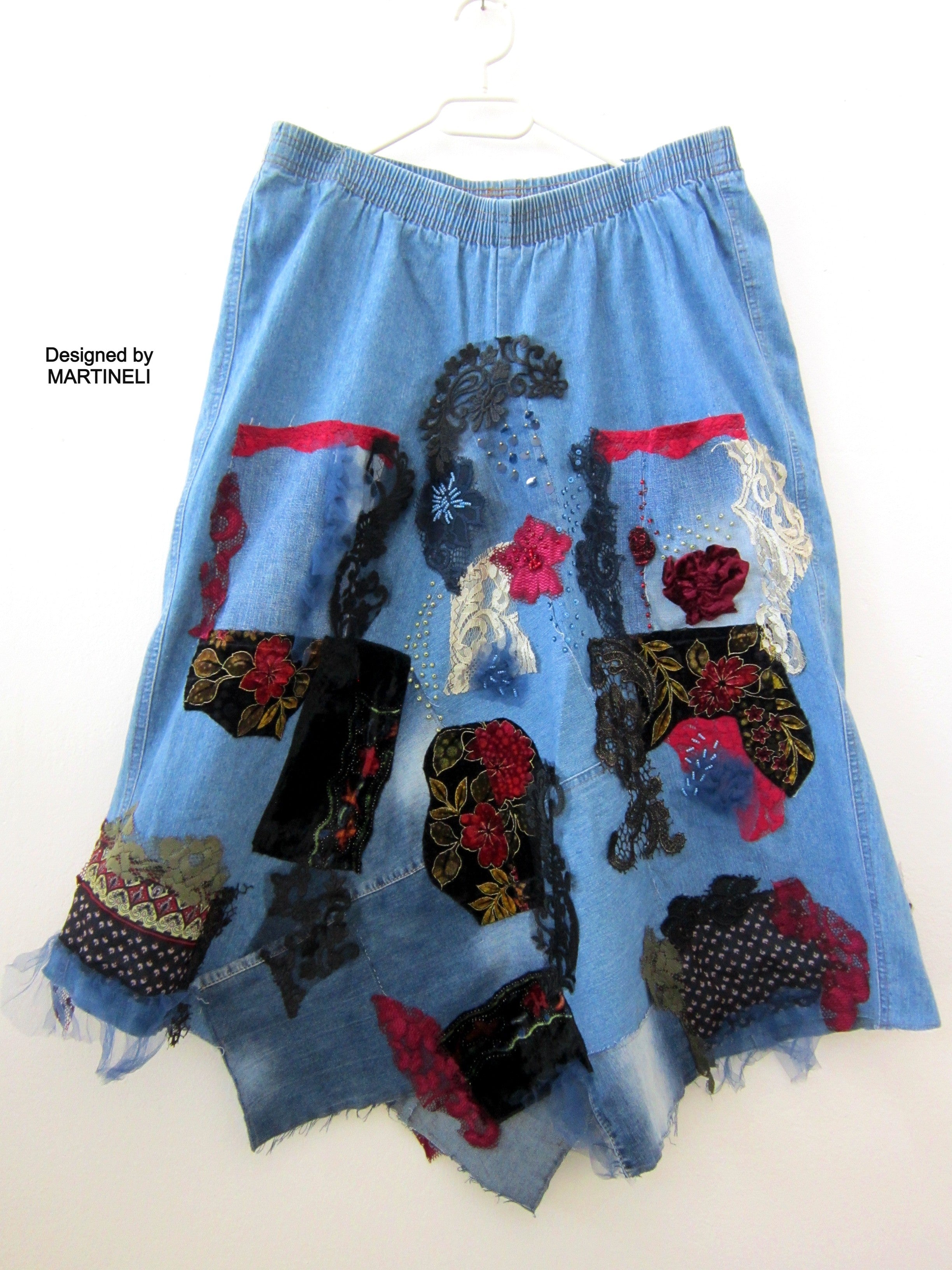 Boho denim outlet skirts