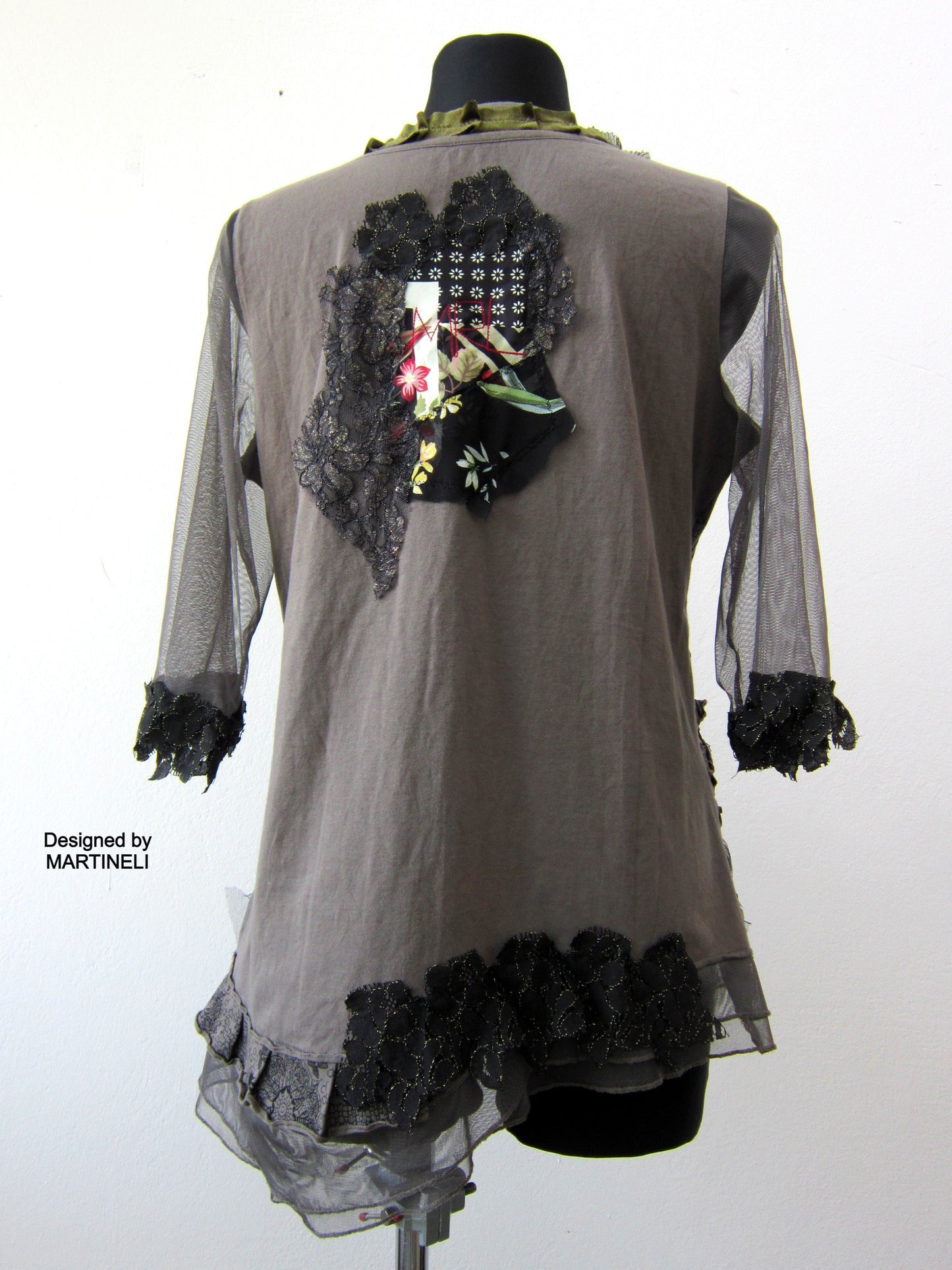 Short Sleeve Summer Top,M/L Gray Mini Dress