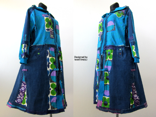Plus Size Hooded Coat,3XL Long Denim Hooded Coat for Women