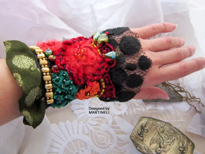 Gypsy Cuff Bracelet,Bohemian Lace Wrist Wrap Bracelet