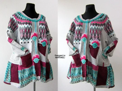 Plus Size Knit Cardigan 2XL Boho Maxi Gray Cardigan Dress