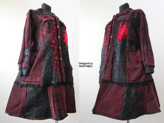 Plus Size Red Duster Coat,3XL Long Denim Coat for Women